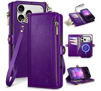XcaseBar Wallet Case for iPhone 18 Pro Max/17 Pro Max 6.9", Purple | 9 Credit Card Holders, 2-in-1 Detachable Flip Phone case, Shockproof Cover, Folio Book case, RFID Blocking, PU Leather