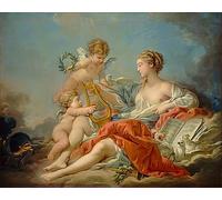 XcBAIHOUD Famous Art Print Poster Canvas Prints Allegory of Music. by François Boucher Picture Mural for Room Decor 60x90cm
