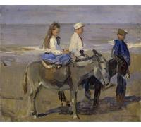 XcBAIHOUD Famous Art Print Poster Canvas Prints Boy and Girl on Donkeys by Isaac Israels Picture Mural for Home Decor 60x90cm