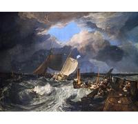 XcBAIHOUD Famous Art Print Poster Canvas Prints Calais Pier with French Poissards Preparing for Sea: an English Packet Arriving by Mallord William Turner Picture Mural for Room Decor 60x90cm