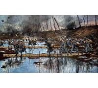 XcBAIHOUD Famous Art Print Poster Canvas Prints First World War the Passage of the Yser During the Flanders Offensive by Francois Flameng Picture Mural for Room Decor 60x90cm