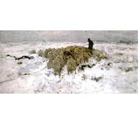 XcBAIHOUD Famous Art Print Poster Canvas Prints Flock of Sheep in the Snow by Anton Mauve Picture Mural for Room Decor 60x90cm