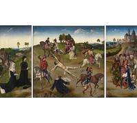 XcBAIHOUD Famous Art Print Poster Canvas Prints Martyrdom of Saint Hippolytus by Van Der Goes Picture Mural for Room Decor 60x90cm