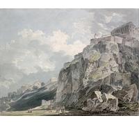 XcBAIHOUD Famous Art Print Poster Canvas Prints No the Castle Rock Edinburgh by Girtin Picture Mural for Room Decor 60x90cm