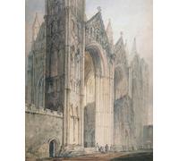 XcBAIHOUD Famous Art Print Poster Canvas Prints Peterborough Cathedral by Girtin Picture Mural for Home Decor 60x90cm