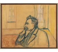 XcBAIHOUD Famous Art Print Poster Canvas Prints Portrait of Friedrich Nietzsche by Edvard Munch Picture Mural for Room Decor 60x90cm