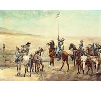 XcBAIHOUD Famous Art Print Poster Canvas Prints Signaling the Main Command by Frederic Remington Picture Mural for Room Decor 60x90cm