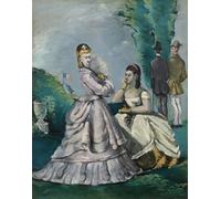 XcBAIHOUD Famous Art Print Poster Canvas Prints the Conversation by Paul Cézanne Picture Mural for Room Decor 60x90cm