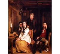 XcBAIHOUD Famous Art Print Poster Canvas Prints The Refusal From Burn's David Wilkie Picture Mural for Home Decor 60x90cm