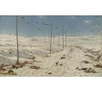 XcBAIHOUD Famous Art Print Poster Canvas Prints the Road of the War Prisoners by Vasily Vereshcagin Picture Mural for Room Decor 60x90cm