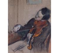 XcBAIHOUD Famous Art Print Poster Canvas Prints the Viola Player by Edgar Degas Picture Mural for Room Decor 60x90cm