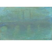 XcBAIHOUD Famous Art Print Poster Canvas Prints Waterloo Bridge London At Dusk by Claude Monet Picture Mural for Home Decor 60x90cm