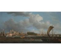 XcBAIHOUD Famous Art Print Poster Canvas Prints Westminster From Lambeth with the Ceremonial Barge of the Ironmongers Company by Famous Painter Picture Mural for Home Decor 60x90cm
