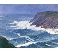 XcBAIHOUD Famous Famous Art Minimalist Prints Coastal Landscape Entrance to the Port Saint Nicolas by Henry Moret Art Canvas Murals for Home Decor 60x90cm