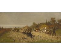 XcBAIHOUD Famous Famous Art Minimalist Prints Husking Animal Island of Nantucket by Eastman Johnson Art Canvas Murals for Home Decor 60x90cm