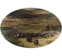 XcBAIHOUD Famous Famous Art Minimalist Prints Queen Maria Christina Reviewing the Troops by Marià Fortuny Art Canvas Murals for Home Decor 60x90cm