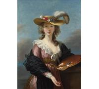 XcBAIHOUD Famous Famous Art Minimalist Prints Self Portrait in a Straw Hat by Elisabeth Louise Vigee Lebrun Art Canvas Murals for Room Decor 60x90cm