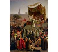 XcBAIHOUD Famous Famous Art Minimalist Prints St Bernard Preaching the Second Crusade in Vezelay by Emile Signol Art Canvas Murals for Home Decor 60x90cm