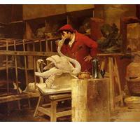 XcBAIHOUD Famous Famous Art Minimalist Prints the Animal Sculptor by Louis Robert-belleuse Art Canvas Murals for Home Decor 60x90cm