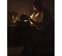 XcBAIHOUD Famous Famous Art Minimalist Prints the Repentant Magdalen by Georges De La Tour Art Canvas Murals for Room Decor 60x90cm