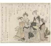 XcBAIHOUD Famous Famous Art Minimalist Prints the Six Classical Poets by Katsushika Hokusai Art Canvas Murals for Home Decor 60x90cm