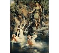 XcBAIHOUD Famous Famous Art Minimalist Prints the Three Maidens Swam Close to the Shore by Ferdinand Laeeke Art Canvas Murals for Home Decor 60x90cm