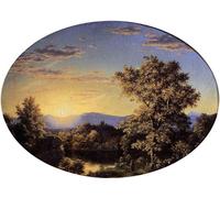 XcBAIHOUD Famous Famous Art Minimalist Prints Twilight Among the Mountains by Frederic Edwin Church Art Canvas Murals for Home Decor 60x90cm