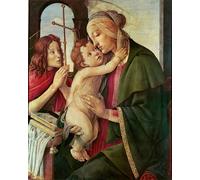 XcBAIHOUD Famous Famous Art Minimalist Prints Virgin and child with saint john the baptist by Sandro Botticelli Art Canvas Murals for Room Decor 60x90cm