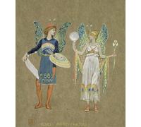 XcBAIHOUD Famous Modern Artwork Classic Canvas Painting Elves and Fairy Painters From the Snowman by Walter Crane Printed Paintings for Home Decor 60x90cm