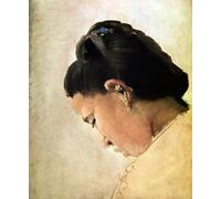 XcBAIHOUD Famous Modern Artwork Classic Canvas Painting Head of a Young Girl Late by Georges Pierre Seurat Printed Paintings for Room Decor 60x90cm