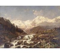 XcBAIHOUD Famous Modern Artwork Classic Canvas Painting Koenigspitze-tirol by Richard Unterberger Printed Paintings for Home Decor 60x90cm