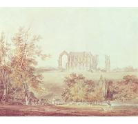 XcBAIHOUD Famous Modern Artwork Classic Canvas Painting Malmesbury Abbey by Mallord William Turner Printed Paintings for Home Decor 60x90cm