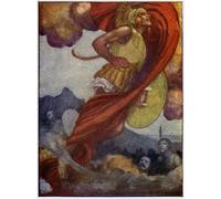 XcBAIHOUD Famous Modern Artwork Classic Canvas Painting Mars Like a Thunder Cloud Swept Upwards Through the Sky to by William Heath Robinson Printed Paintings for Home Decor 60x90cm