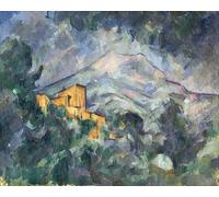 XcBAIHOUD Famous Modern Artwork Classic Canvas Painting Mount Sainte-Victoire and the Black Chateau by Paul Cézanne Printed Paintings for Home Decor 60x90cm