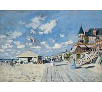 XcBAIHOUD Famous Modern Artwork Classic Canvas Painting on the Beach At Trouville by Claude Monet Printed Paintings for Room Decor 60x90cm