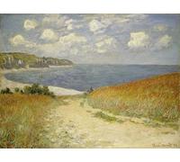 XcBAIHOUD Famous Modern Artwork Classic Canvas Painting Path in the Wheat At Pourville by Claude Monet Printed Paintings for Home Decor 60x90cm