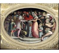 XcBAIHOUD Famous Modern Artwork Classic Canvas Painting Pope Clement Vii Marrying Catherine De Medici and Henri Ii of France by Giorgio Vasari Printed Paintings for Home Decor 60x90cm