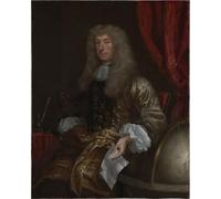 XcBAIHOUD Famous Modern Artwork Classic Canvas Painting Portrait of Sir Chardin French Traveller and Merchant by Michael Wright Printed Paintings for Home Decor 60x90cm