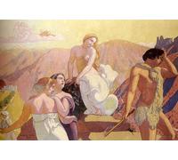 XcBAIHOUD Famous Modern Artwork Classic Canvas Painting Psyche's Parents Abandon Her on The Summit of Maurice Denis Printed Paintings for Room Decor 60x90cm