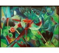 XcBAIHOUD Famous Modern Artwork Classic Canvas Painting Squatting in the Snow by Marc Printed Paintings for Room Decor 60x90cm
