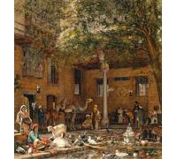 XcBAIHOUD Famous Modern Artwork Classic Canvas Painting Study for the Courtyard of the Coptic Patriarch’s House in Cairo by John Frederick Lewis Printed Paintings for Room Decor 60x90cm
