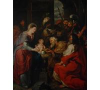 XcBAIHOUD Famous Modern Artwork Classic Canvas Painting the Adoration of the Magi by Peter Paul Rubens Printed Paintings for Room Decor 60x90cm