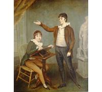 XcBAIHOUD Famous Modern Artwork Classic Canvas Painting the Brothers in an Interior by John Opie Printed Paintings for Home Decor 60x90cm