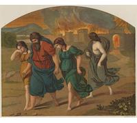 XcBAIHOUD Famous Modern Artwork Classic Canvas Painting the Escape of Lot and Family From Sodom by Raffaello Sanzio Raphael Printed Paintings for Home Decor 60x90cm