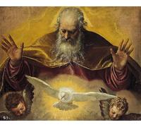 XcBAIHOUD Famous Modern Artwork Classic Canvas Painting the Eternal Father by Paolo Veronese Printed Paintings for Home Decor 60x90cm