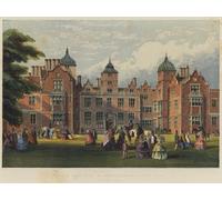 XcBAIHOUD Famous Modern Artwork Classic Canvas Painting the Queen's Visit to Warwickshire Aston Hall by Richard Principal Leitch Printed Paintings for Home Decor 60x90cm