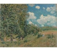 XcBAIHOUD Famous Modern Artwork Classic Canvas Painting the Road From Versailles to Saint Germain by Alfred Sisle Printed Paintings for Room Decor 60x90cm