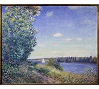 XcBAIHOUD Famous Modern Artwork Classic Canvas Painting the Waterside Path a Sahurs Painting by Alfred Sisle Printed Paintings for Room Decor 60x90cm