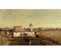 XcBAIHOUD Famous Modern Artwork Classic Canvas Painting Trinita Dei Monti View From the Villa Medici by Jean-baptiste-camille Corot Printed Paintings for Room Decor 60x90cm
