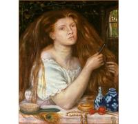 XcBAIHOUD Famous Modern Artwork Classic Canvas Painting Woman Combing Her Hair by Dante Gabriel Charles Rossetti Printed Paintings for Home Decor 60x90cm